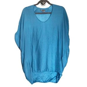 Vince | 100% Silk Satin Tunic Cap Flutter Sleeve